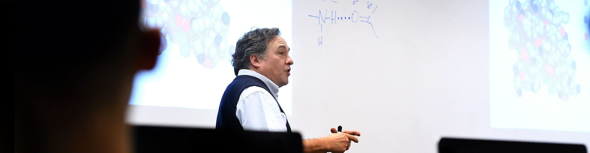 Bertrand García-Moreno teaches undergrad biophysics class