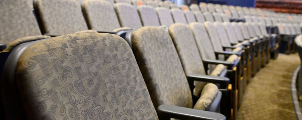 row of seats in Mudd Hall auditorium