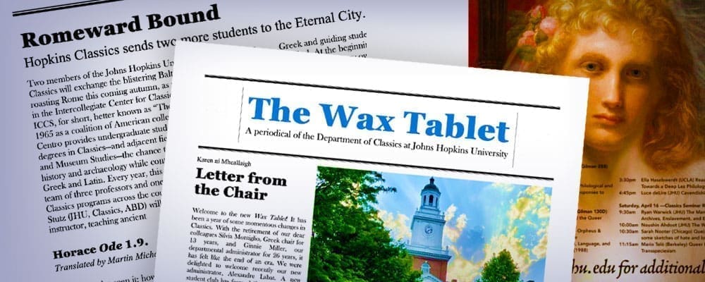 collage of pages from Wax Tablet newsletter