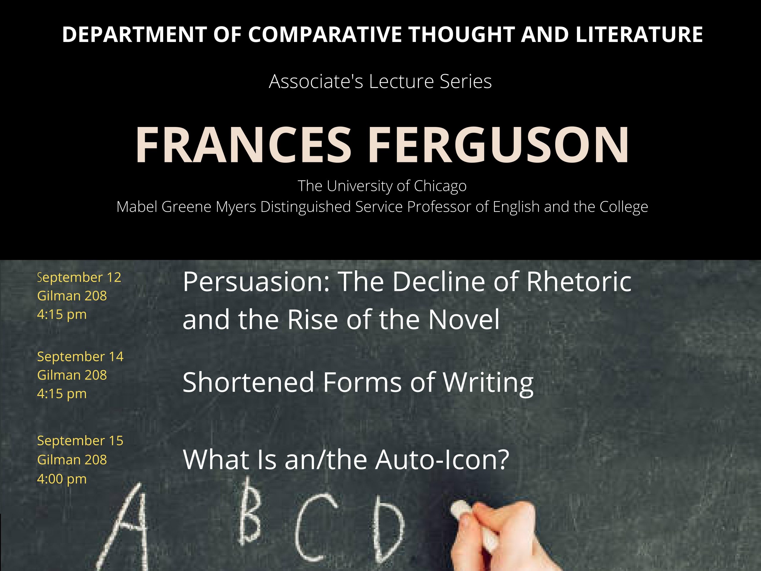 frances ferguson poster. event details in text below.