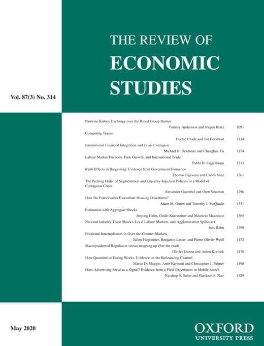 cover of the review of economic studies