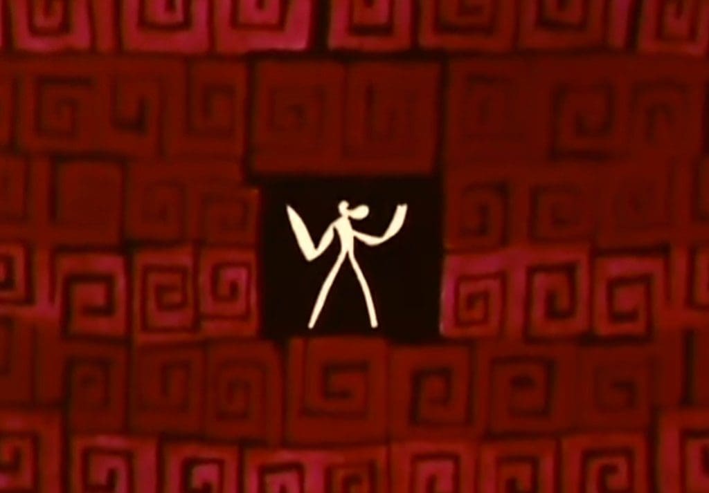 Still from Sun Flight: the Myth of Daedalus and His Son, Icarus (1966), by Gerald McDermott