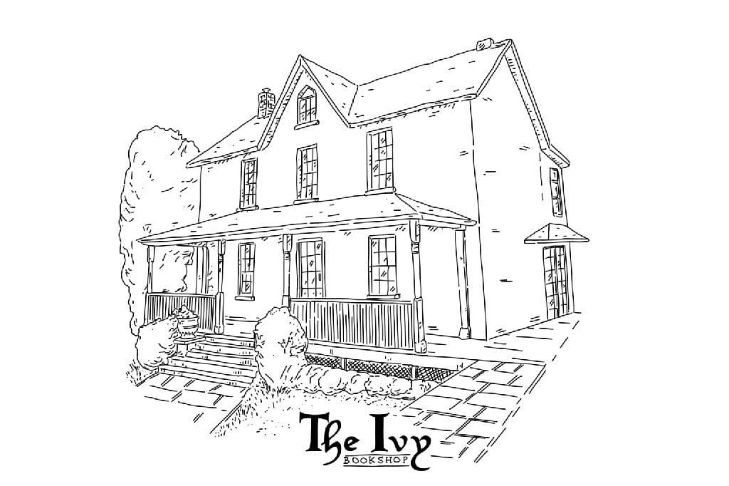 Lien drawing of the Ivy bookshop