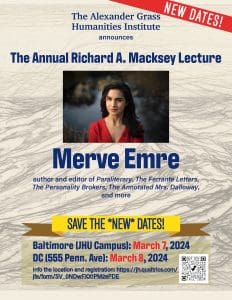 Updated poster for Emre talks on March 7 and March 8, with updated link and QR code.