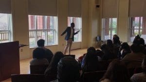 International Studies Freshman Gives HopTalks Lecture