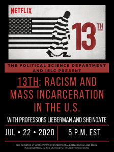 ISLC Summer Speaker Series: Racism and Mass Incarceration in the U.S.
