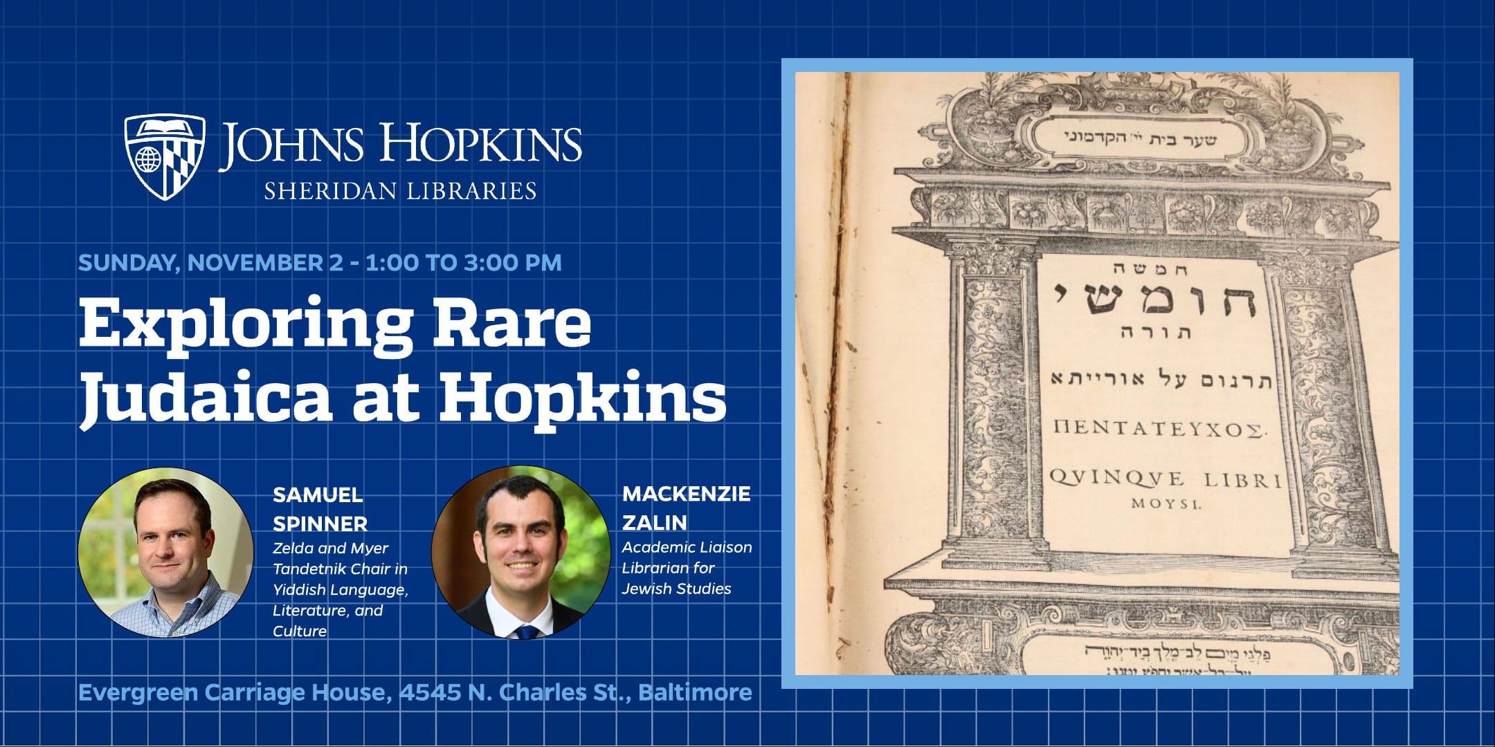 Upcoming Event: Exploring Rare Judaica at Hopkins