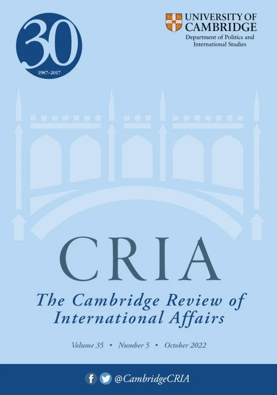 Thornton & Rodríguez Publish Special Issue of Cambridge Review of International Affairs