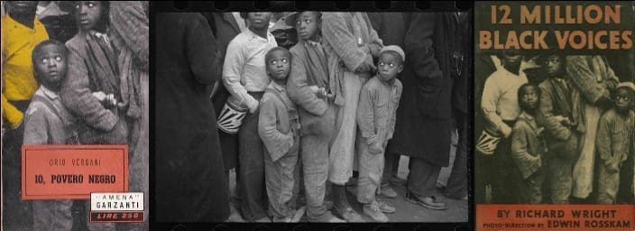 small children standing around an adult's legs from the cover of 12 Million Black Voices by Richard Wright