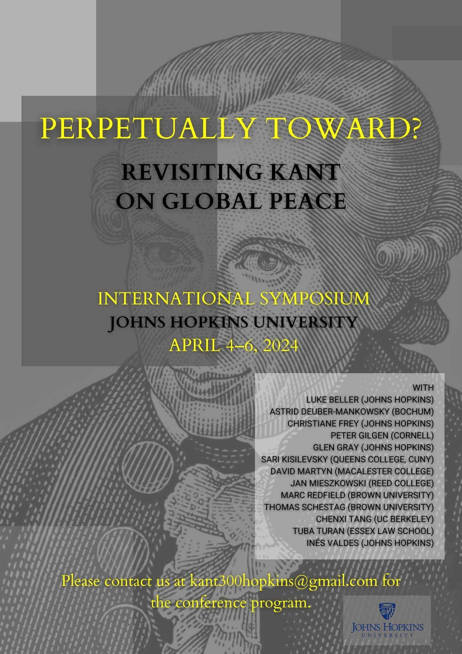Poster for symposium with image of Immanuel Kant.
