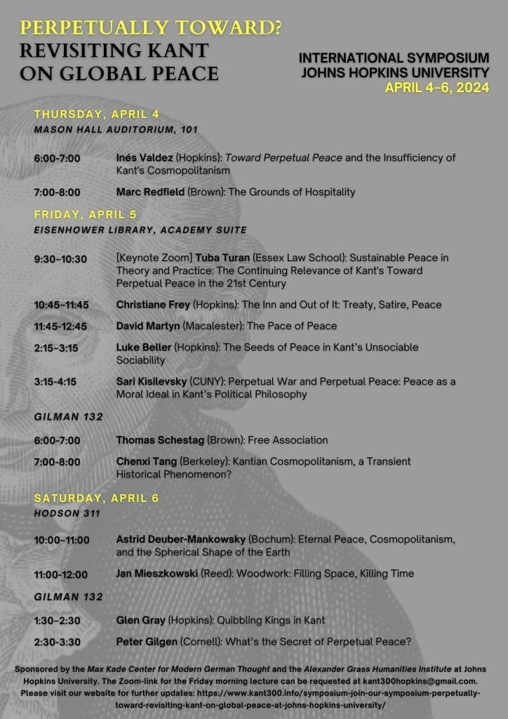 Conference program for Kant conference