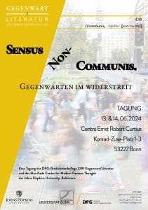 Professors Frey and Tobias participate in international conference “Sensus Non-Communis: Gegenwarten im Widerstreit”