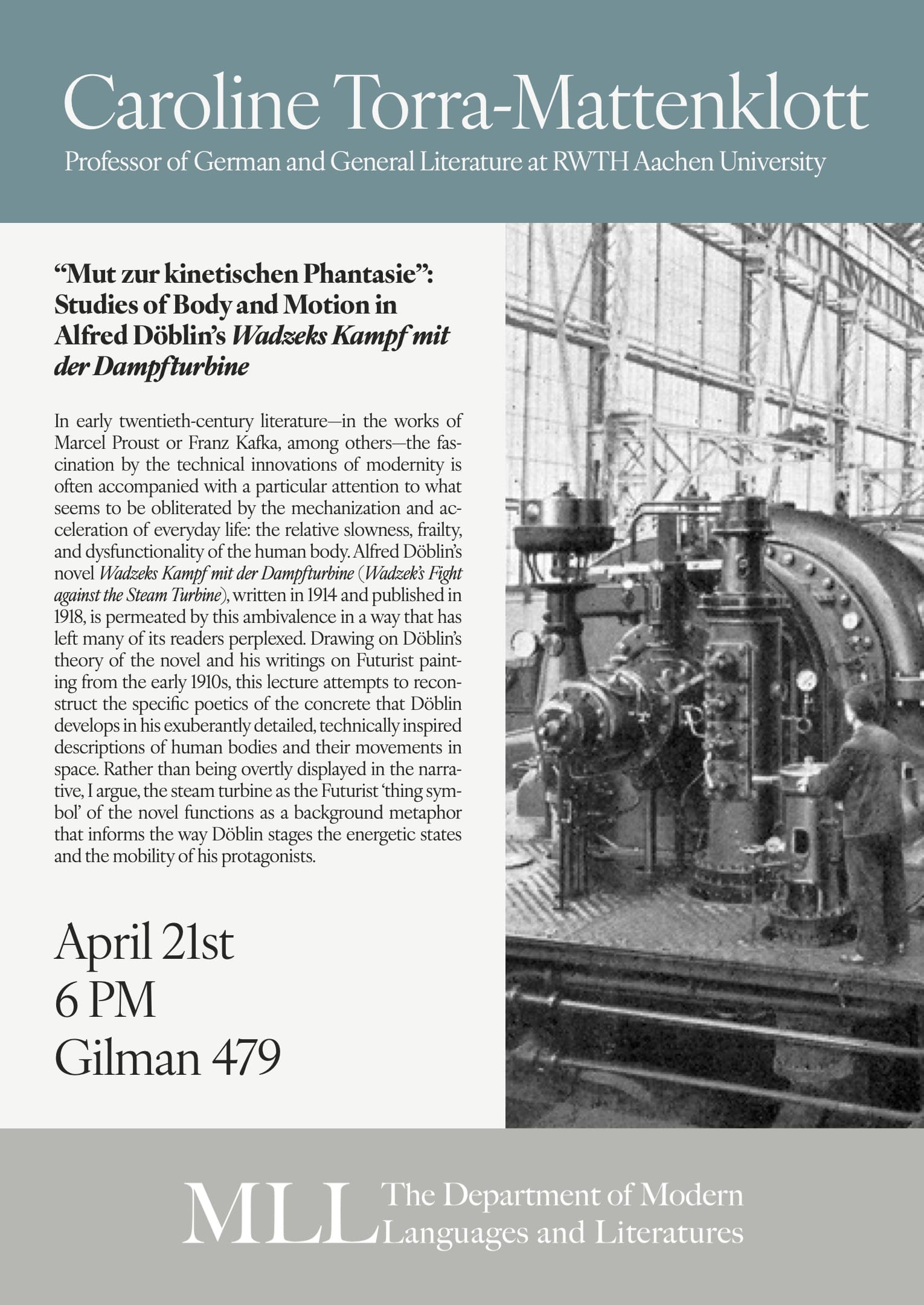 Poster featuring complex machinery