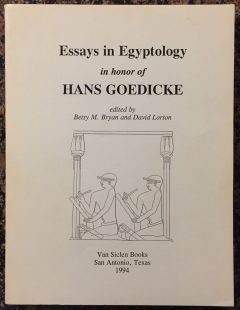 Book Cover art for Essays in Egyptology in honor of Hans Goedicke