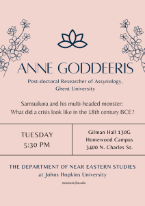 Public Lecture by Dr. Anne Goddeeris of Ghent University