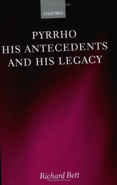 Book Cover art for Pyrrho, His Antecedents, and His Legacy
