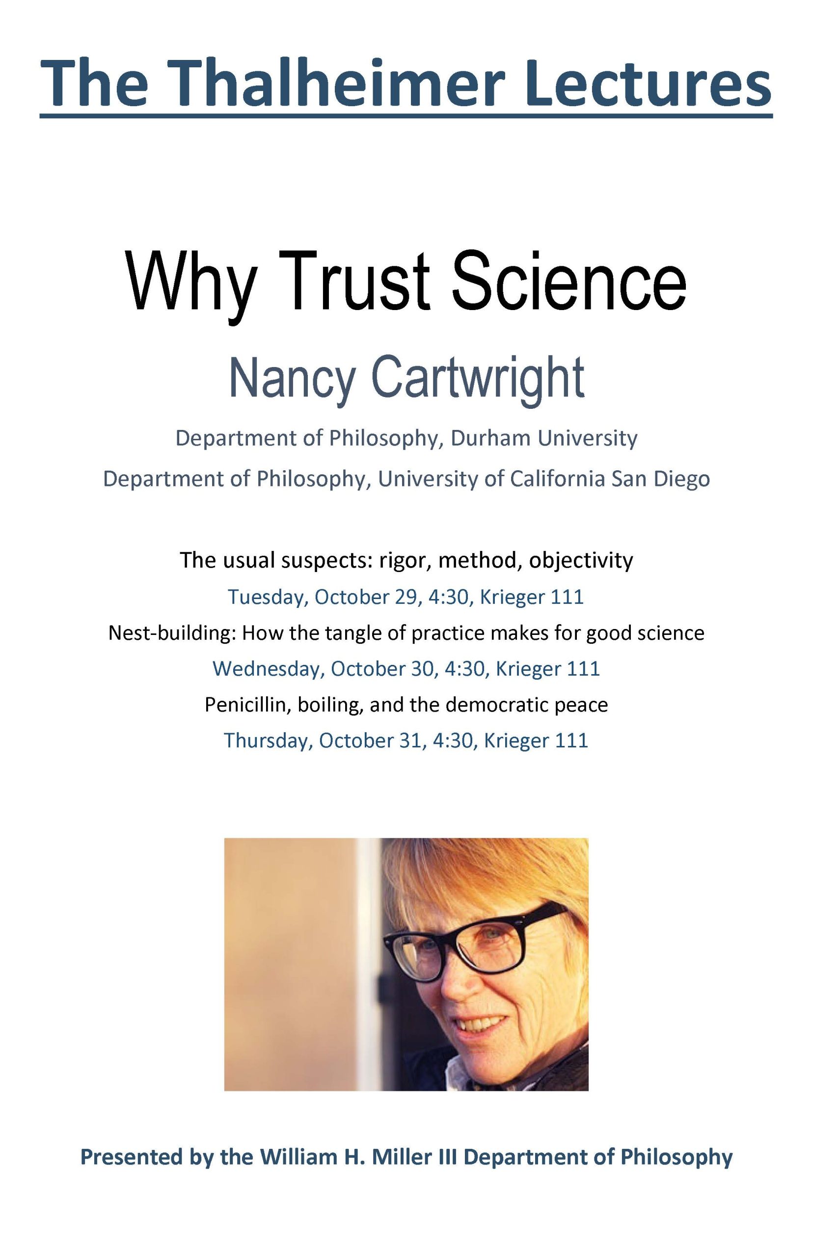 Thalheimer Lectures – Nancy Cartwright