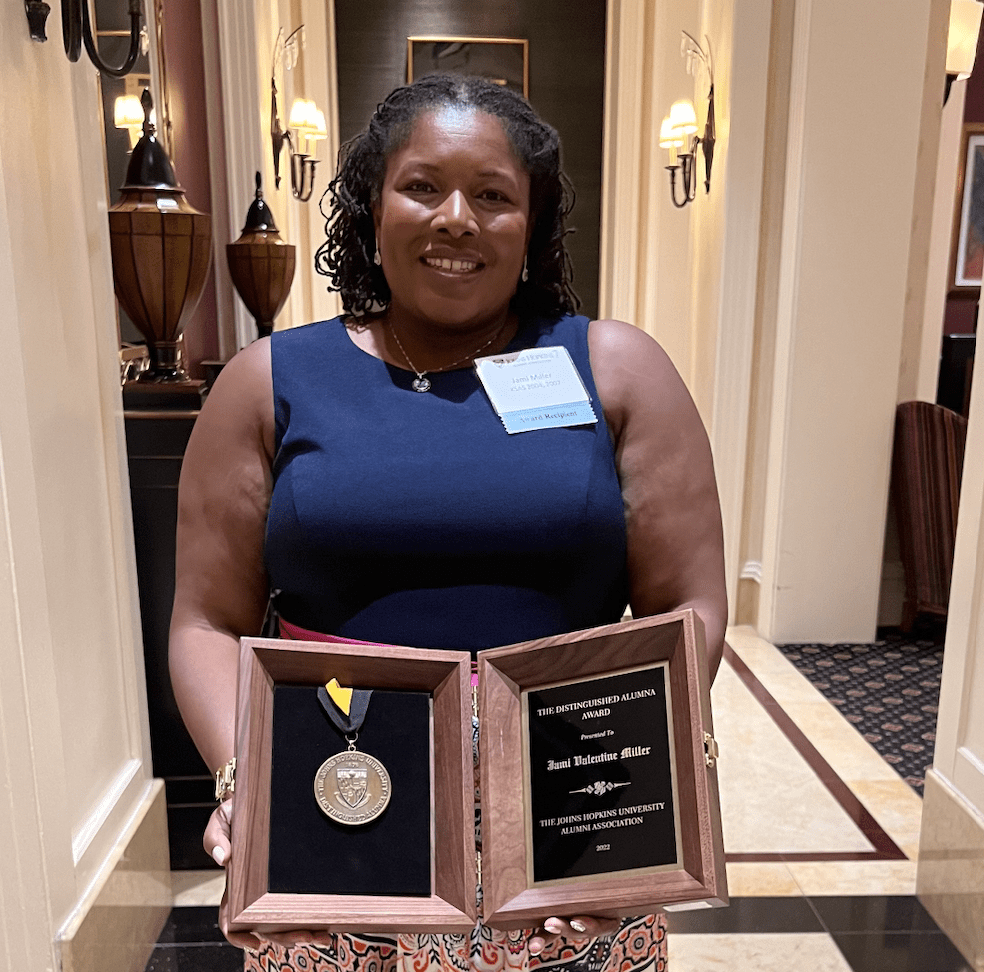 Jami Valentine Miller Receives 2022 JHU Distinguished Alumna Award