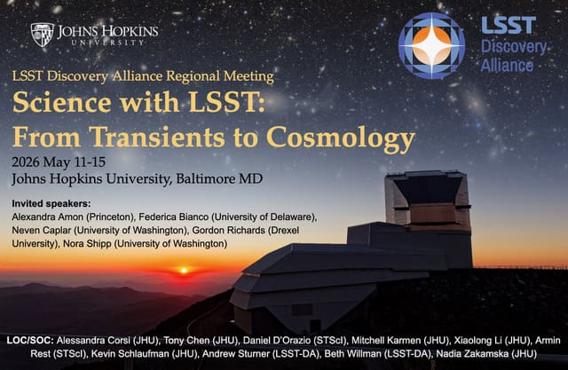 LSST poster showing telescope at sunset
