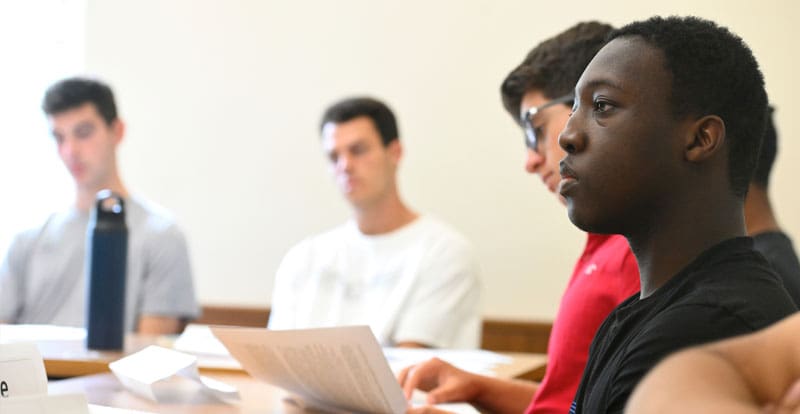 Undergraduates listen to lecture in professor Richard Katz class in 2023.