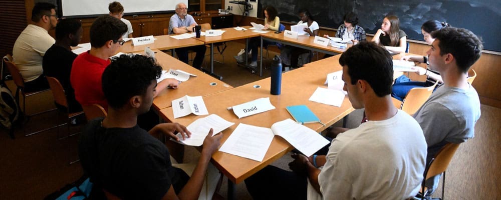 A classroom full of students.