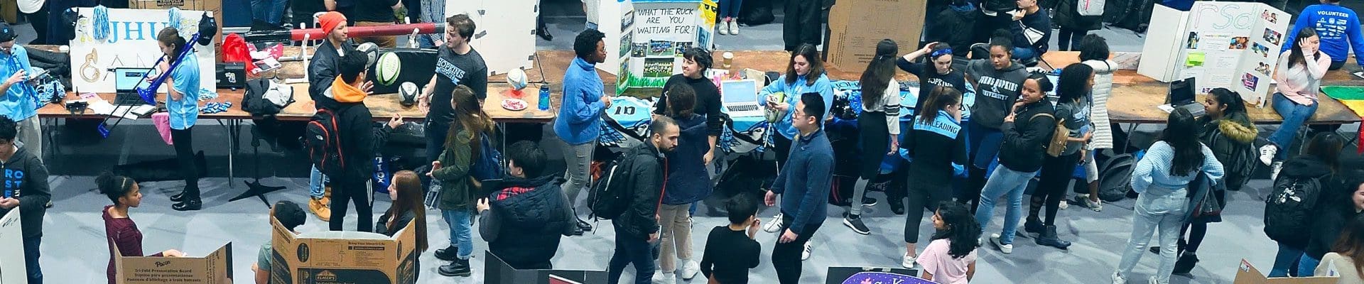 overhead view of 2019 student involvement fair