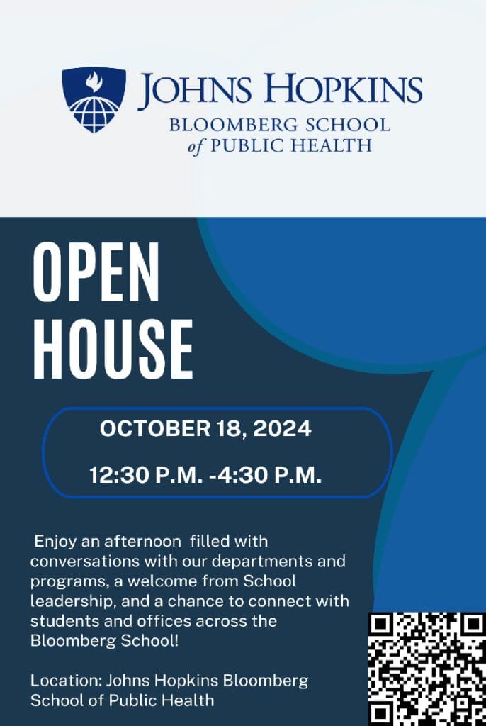 Bloomberg School of Public Health Open House Flyer