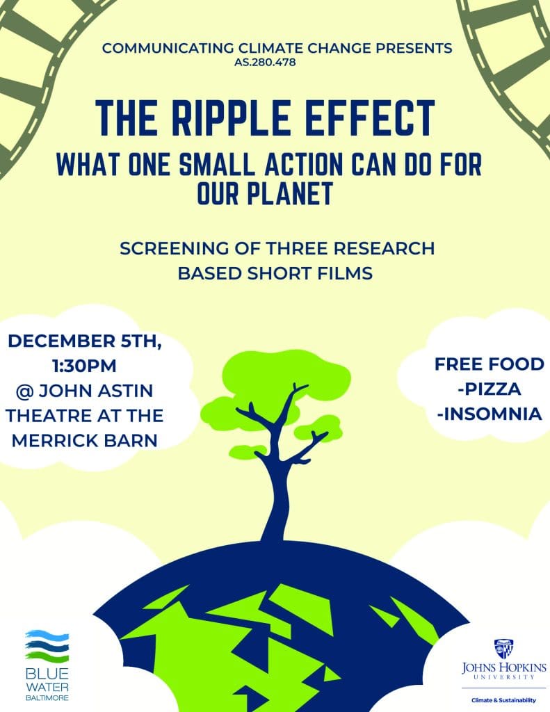 Image of The Ripple Effect Screening of 3 Research Based Short Films happening on December 5, 2024 at 1:30pm at John Astin Theatre at the Merrick Barn