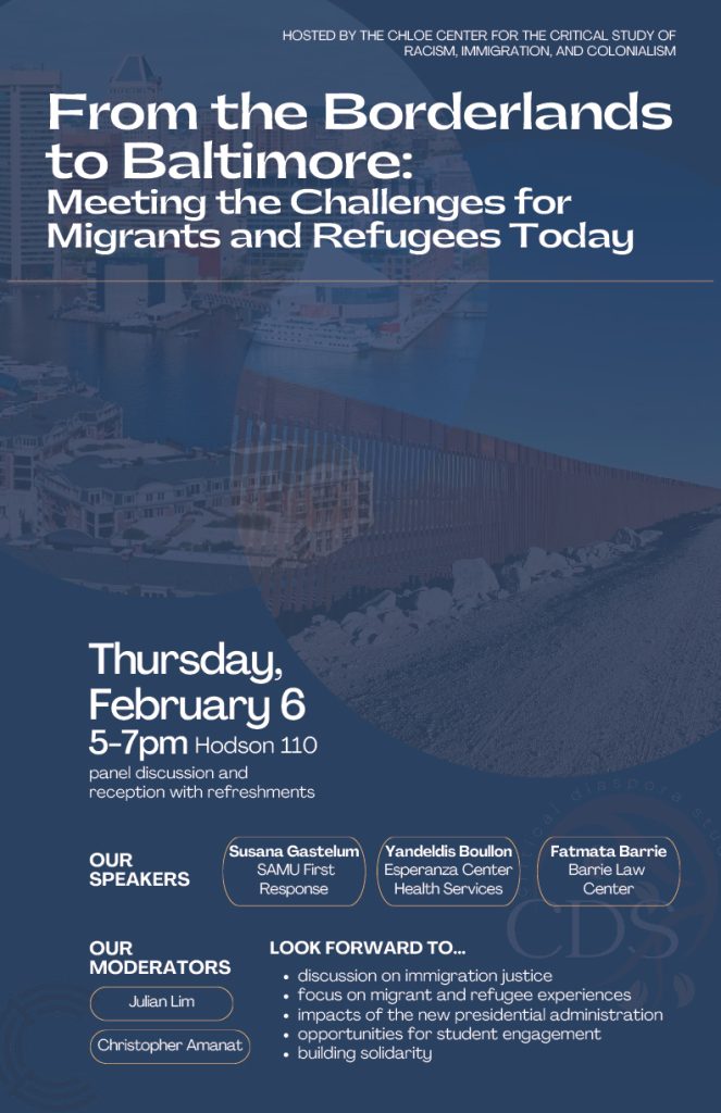 From the Borderlands to Baltimore: Meeting the Challenges for Migrants and Refugees Today event flyer