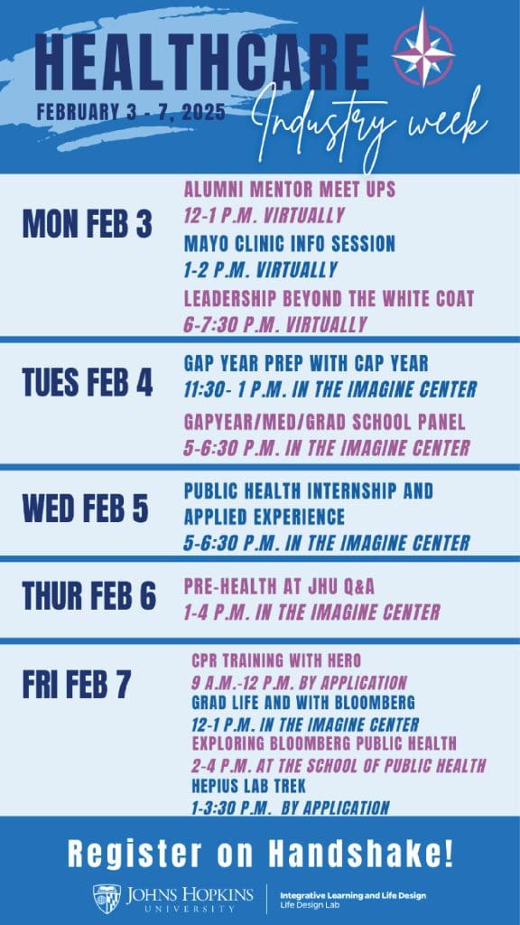 Healthcare Industry Week Schedule of Events Flyer