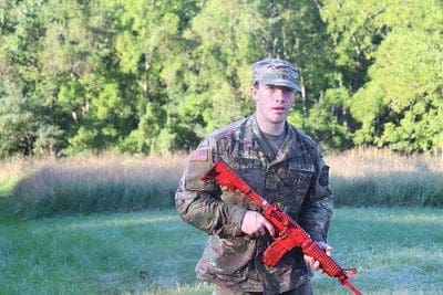 cadet in training field