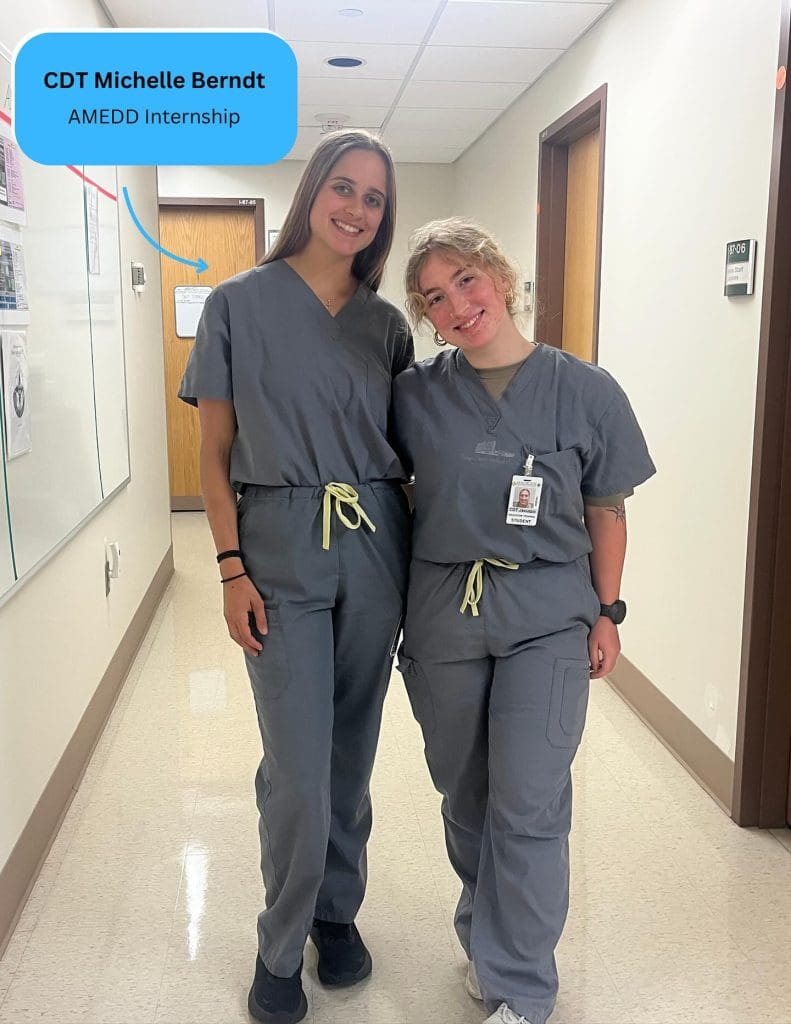 Cadet Berndt at AMEDD internship