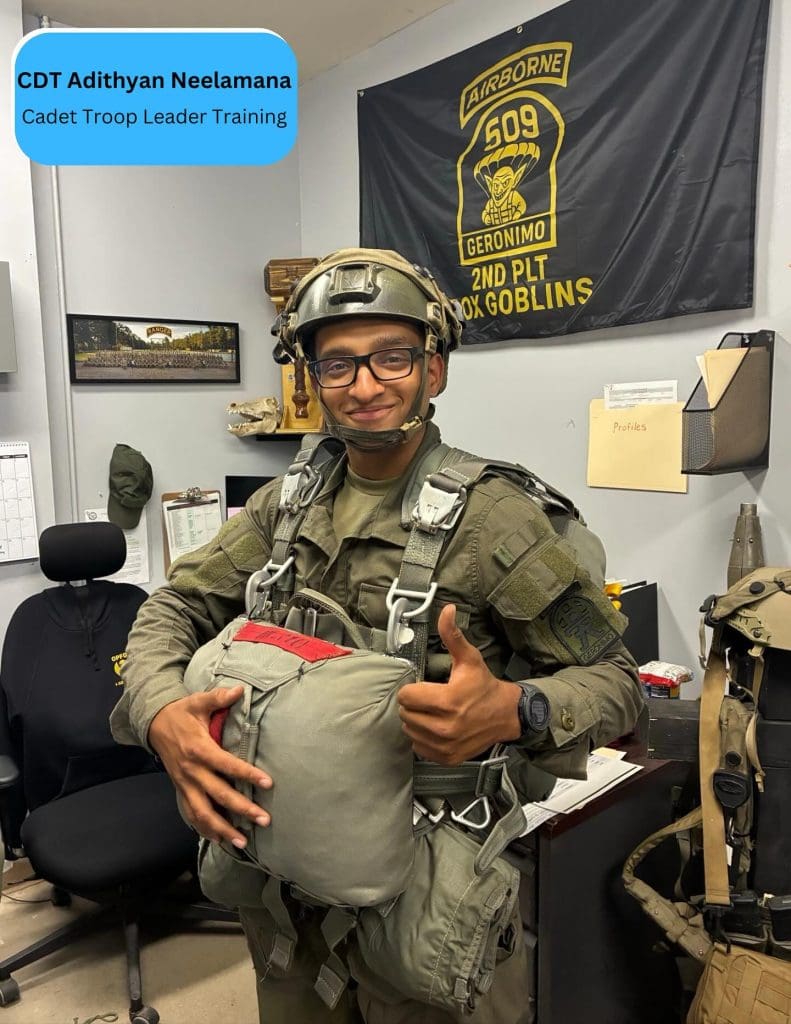 Cadet Neelamana prepares for Air Assault operations
