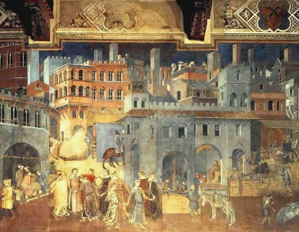 Effects of Good Government on the City Life. (1338 and 1340) by Ambrogio Lorenzetti