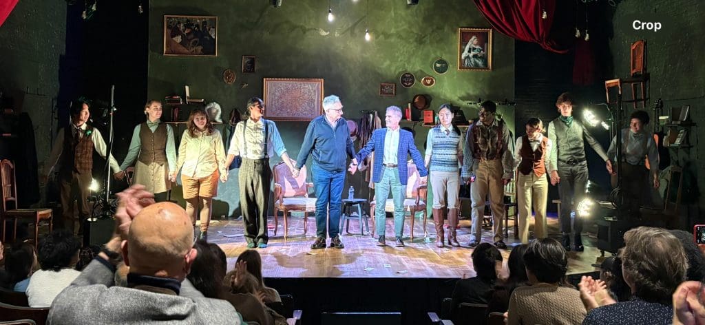 Moises Kaufman and the cast take a bow.