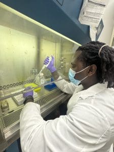 Julius Coker in the lab