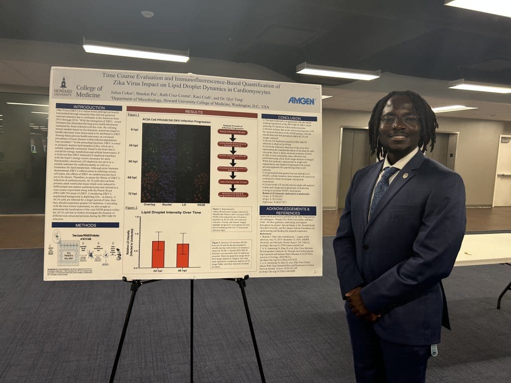 Julius Coker with his research poster