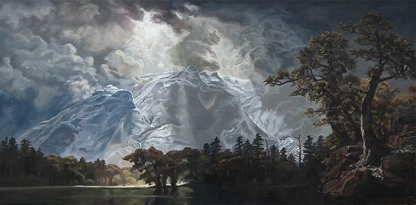 painted landscape with clouds