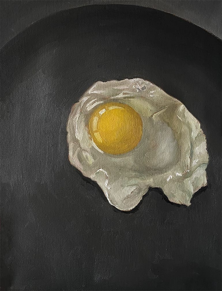 painting of a fried egg