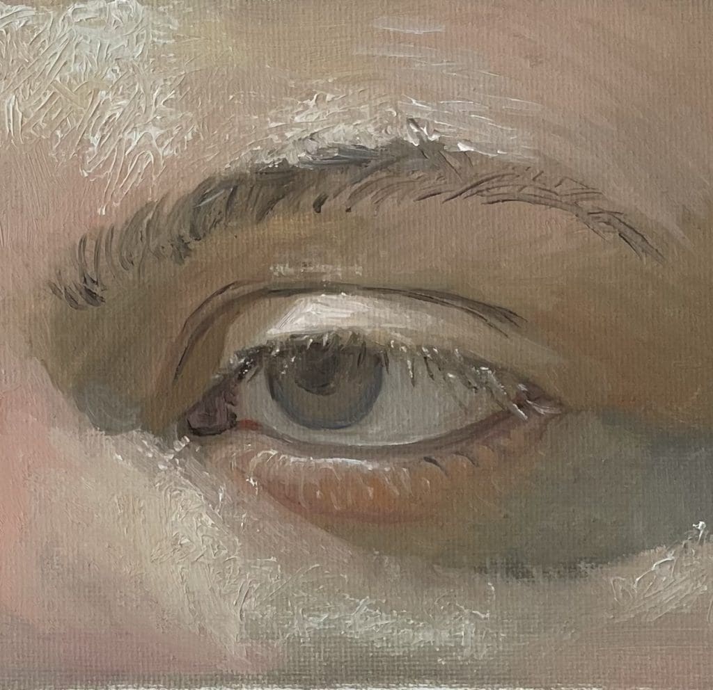 painting of a person eye