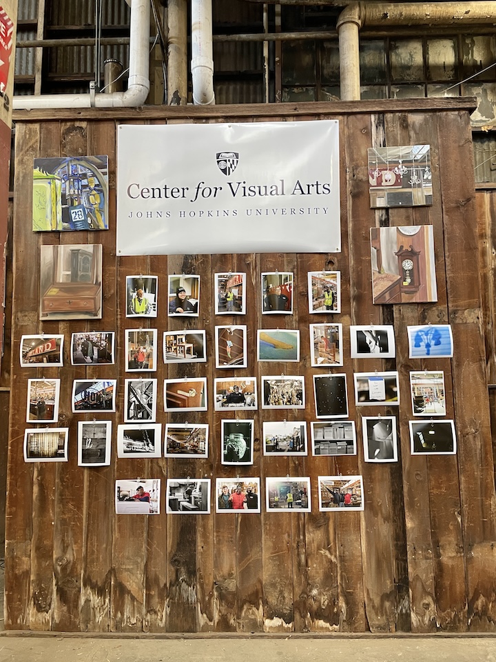 Installation of student artwork at second chance baltimore