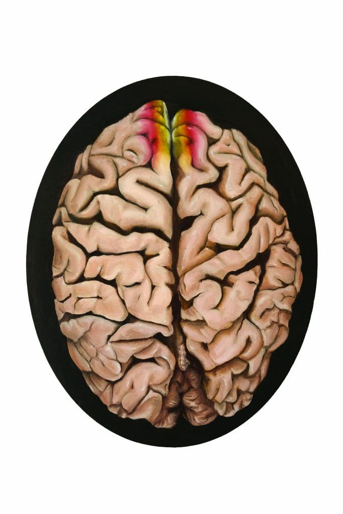 oil painting of a brain