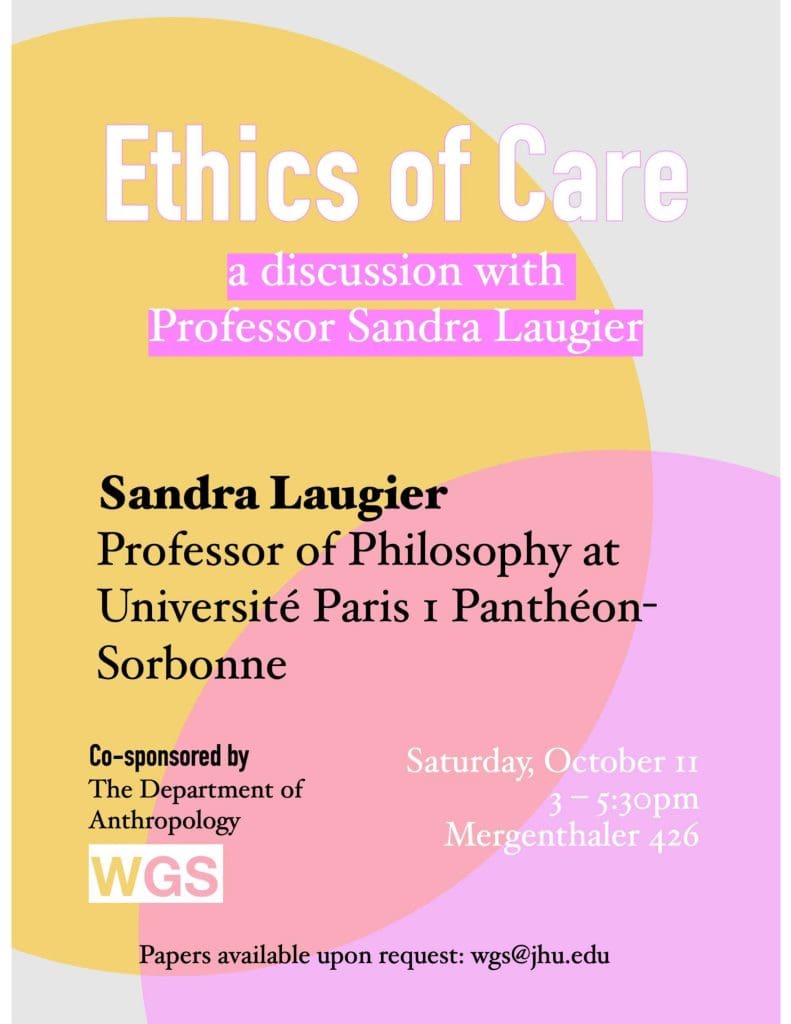 WGS Ethics of Care Event Poster