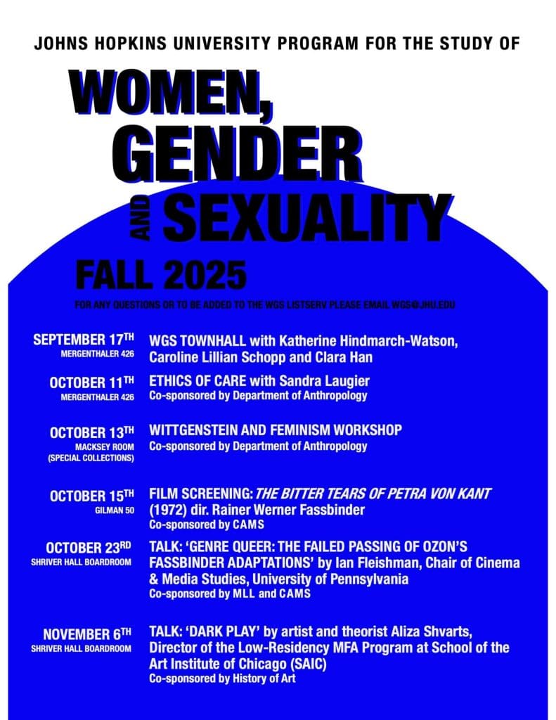 WGS Fall 2025 Event Schedule