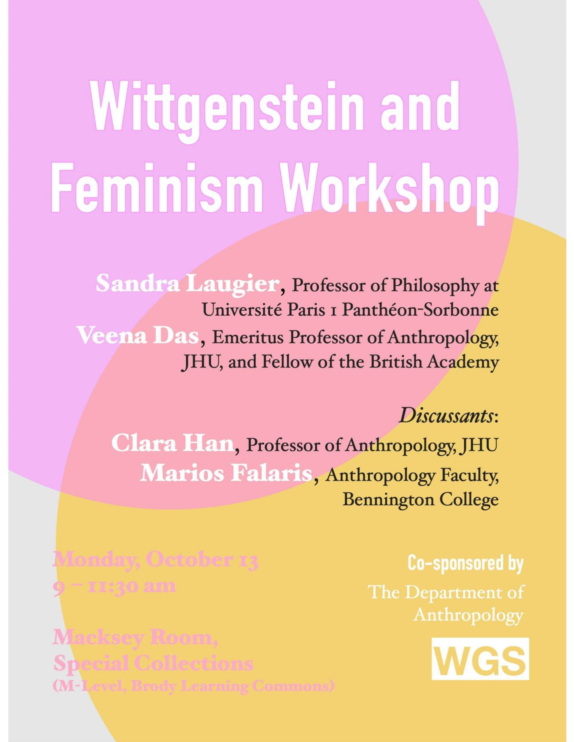 Wittgenstein and Feminism Workshop Poster