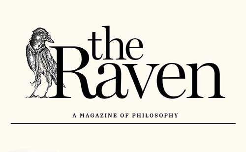 Sketched raven next to the lines "the Raven, a magazine of philosophy"