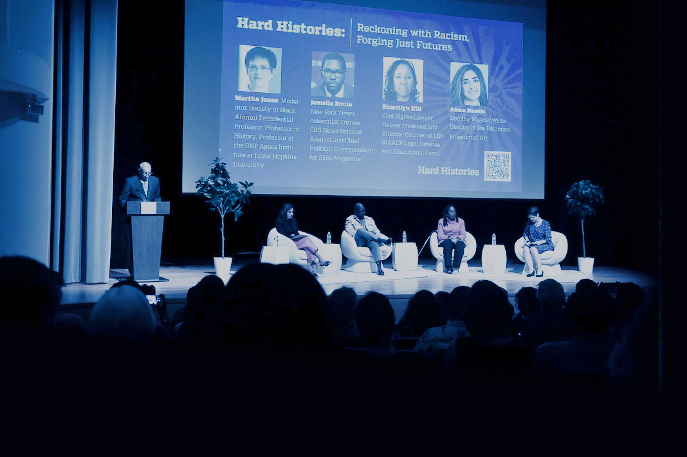 Hard Histories panel discussion "Reckoning with Racism, Forging Just Futures" held at the Baltimore Museum of Art in 2023.