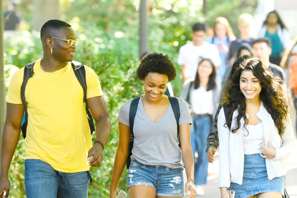 students walking