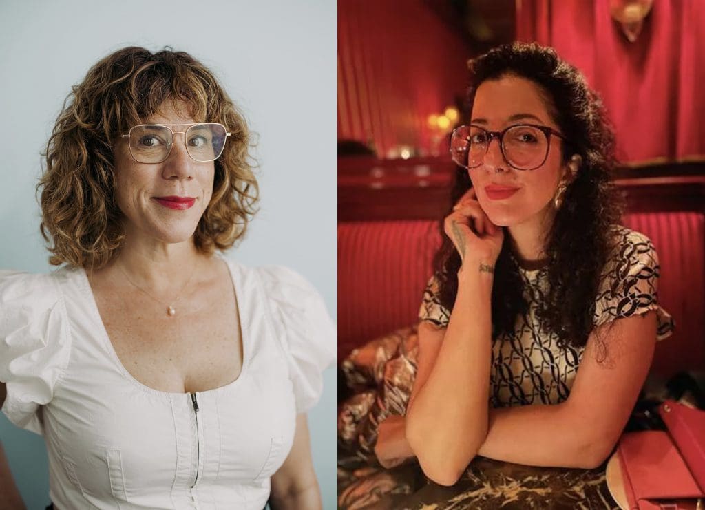 Author portraits of Jami Attenberg and Porochista Khakpour, both alumni of the Writing Seminars at JHU.